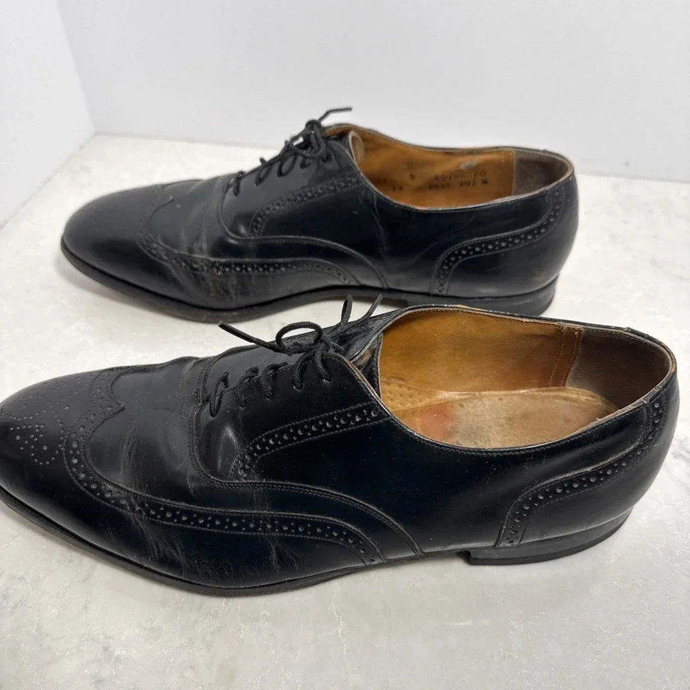 Johnston And Murphy Men's Sz 11 Black Oxford Dress Shoes